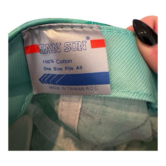 Vintage 90s Maui Tropical Schnapps San Sun Blue Sunset Palm Tree SnapBack Hat - Picture 8 of 8